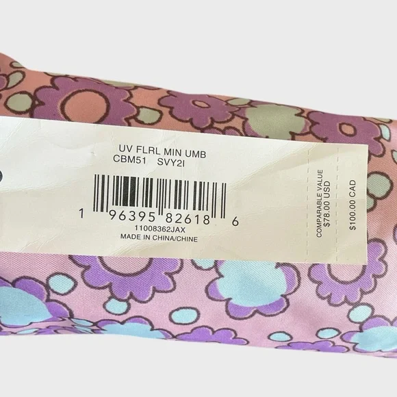 Coach UV Floral Mini Umbrella Compact Travel Sun Rain CBM51